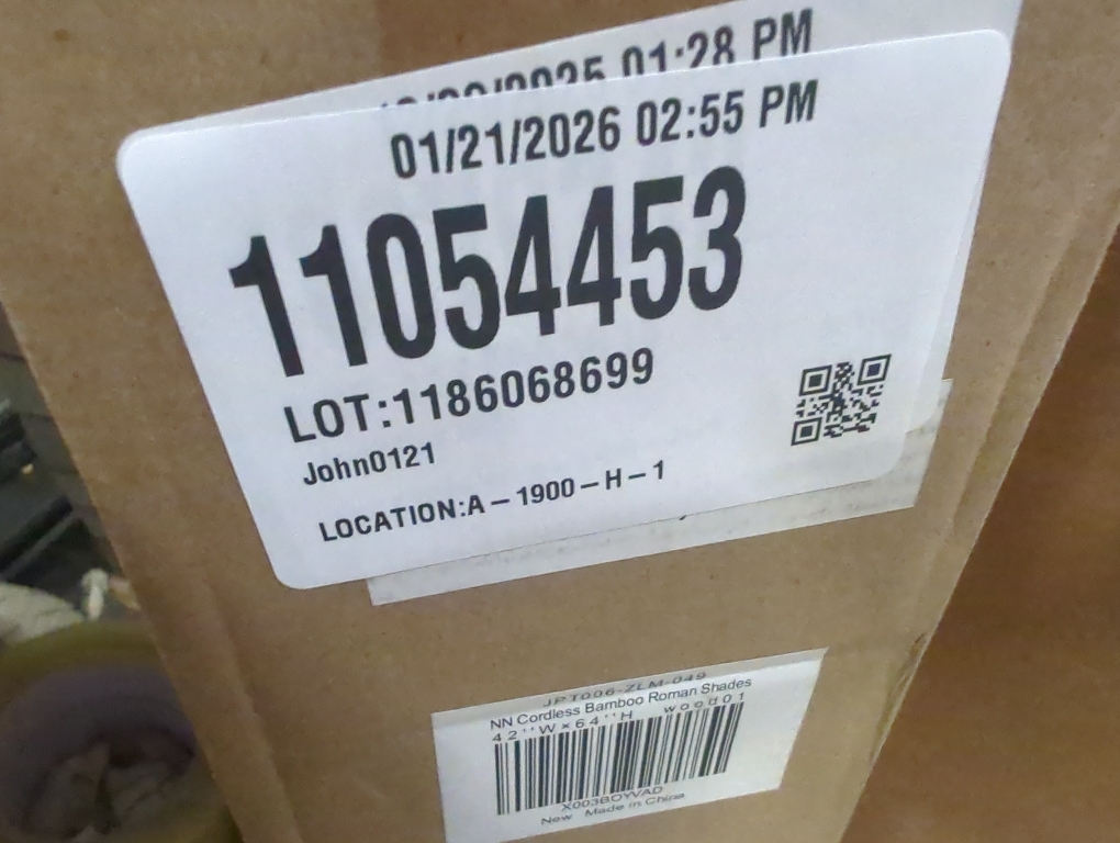 LazBlinds No Tools No Drill Cordless Bamboo Roman Shades, Light Filtering Window Treatment, Roll Up Bamboo Blinds for Windows 42'' W x 64'' H, Wood