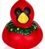 2pc  Christmas Cardinal with Wreath Rubber Ducks 2 Inch Christmas Themed Rubber Ducks for Holiday Party Favors Seasonal Events Award Gifts