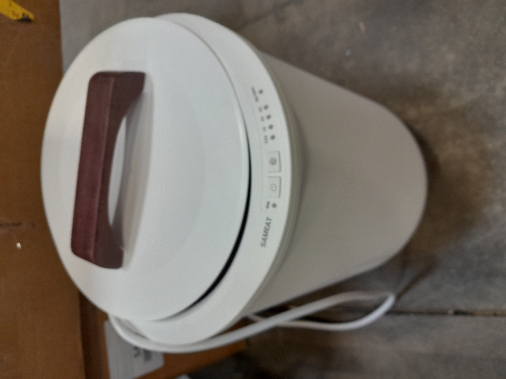 SAMEAT Heated Towel Warmers for Bathroom - Large Towel Warmer Bucket, Wood Handle, Auto Shut Off, Fits Up to Two 40X70 Oversized Towels, White