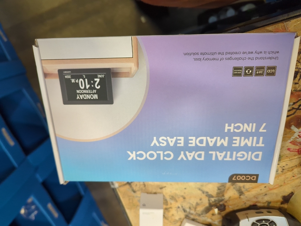 American Lifetime Large Digital Clock for Seniors, Black, 8 inch, with Day & Date, Customizable Alarms, Auto-Dimming, Multi-Language Support, Battery Backup, Easy Setup, and Gift Option