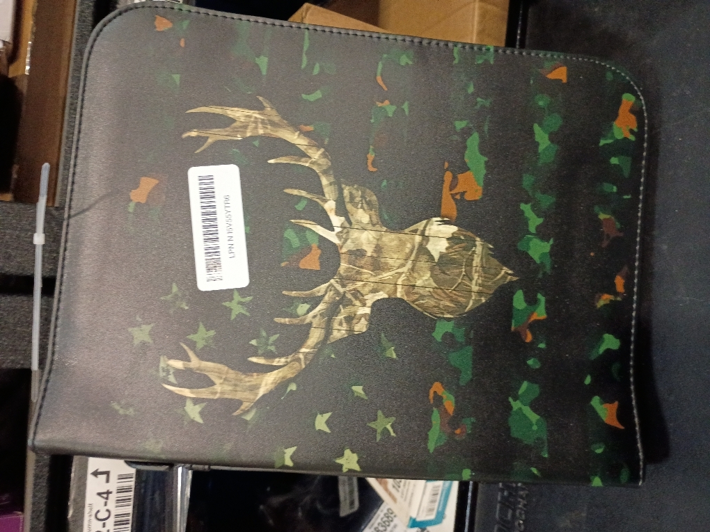 Camo Leaf American Flag Antler Print PU Leather Bible Cover Zippered Church Bible Bag with 2 Pcs Bookmarks Book Carrying Case Bible Holder for Prayer Study Book Carrier, M