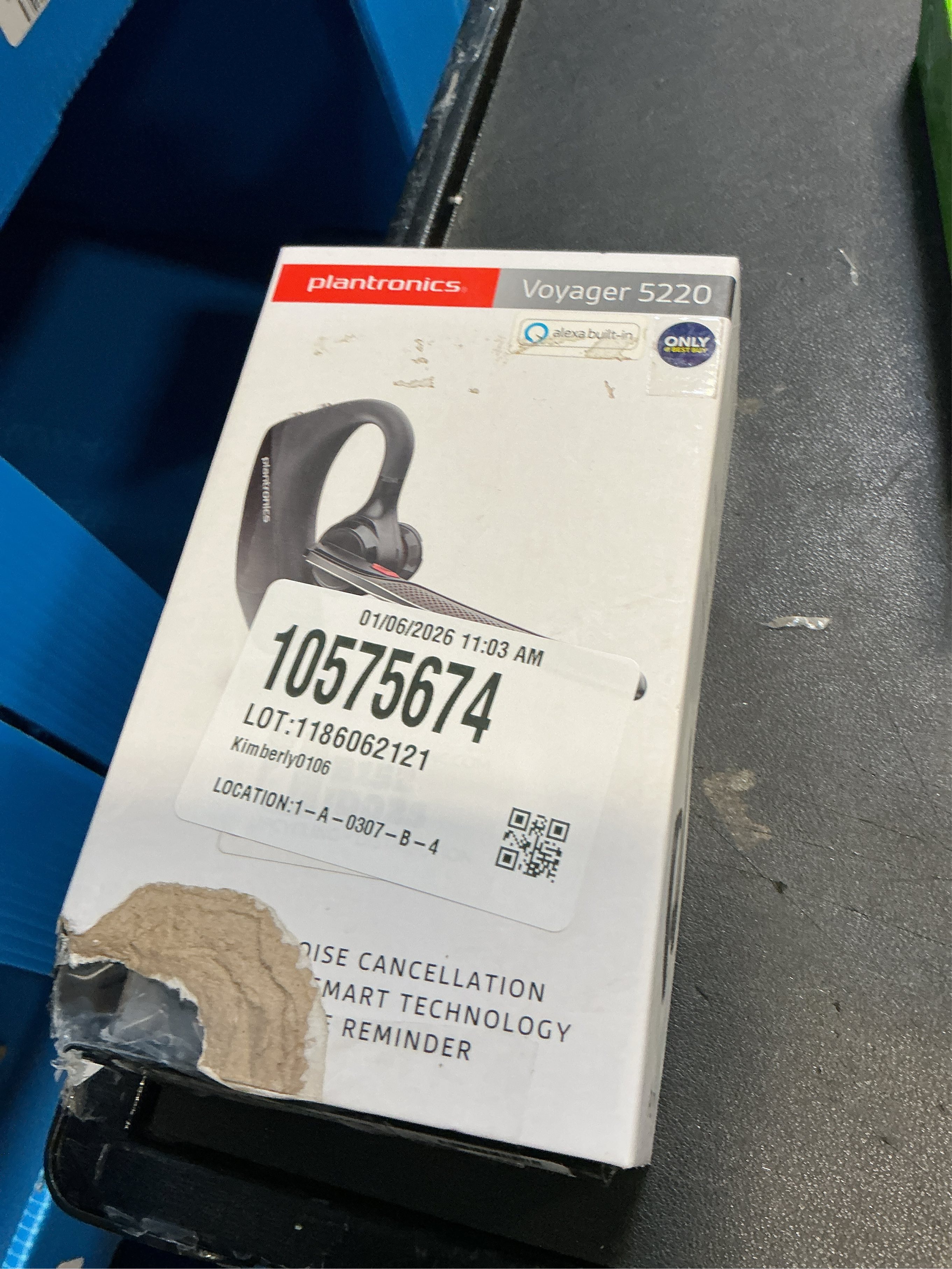 Poly - Formerly Plantronics - Voyager 5220 Wireless Noise Cancelling Bluetooth Headset with Amazon Alexa - Black