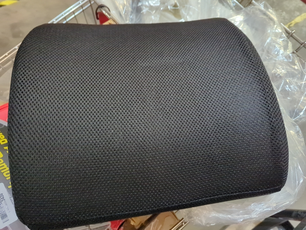 Amazon Basics Rectangular Comfortable Back Support Cushion for Office Chairs, Memory Foam, Black