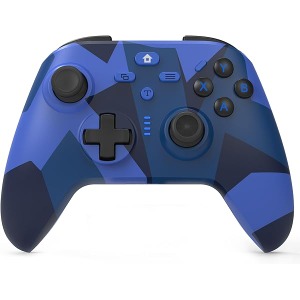 BETMI for Wireless Controller with 2.4GHz Adapter/Macro Programmable/Remappable/Dual Vibration/Turbo Function, Game Controller Compatible with PC (Blue Camouflage)
