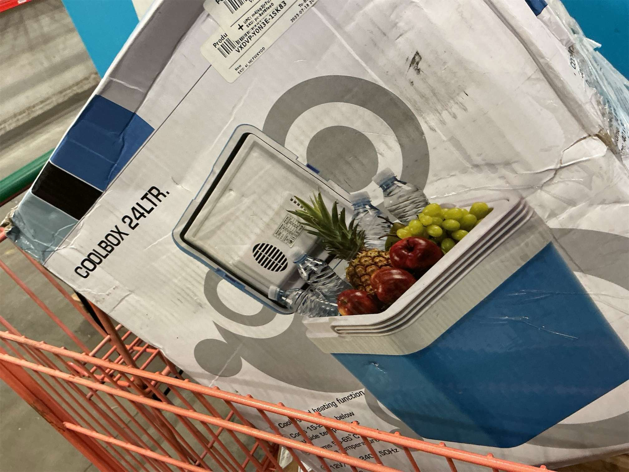 Electric Cooler and Warmer, 26 Quart/24 Liter Portable Thermoelectric Fridge with Collapsible Handle, Domestic & Car Plug in Refrigerator, for Home Camping Travel Picnics Use, 110V/12V