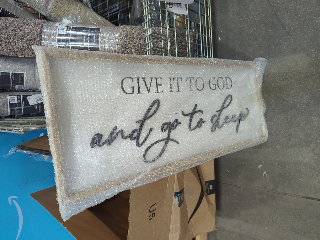 Give It to God and Go to Sleep Sign  Large Above Bed Wall Decor Farmhouse Bedroom Decor Wood Guest Room Decor Framed Wall Art Rustic Master Bedroom Wall Decoration