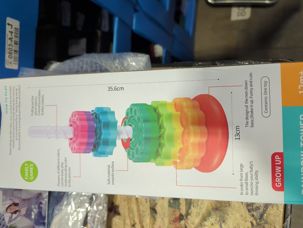 Baby Spinning Stacking Toys for Toddlers 1-3, Rainbow Ring Stacker Montessori Toys for Babies 6-12 Months, 1 2 3 One Year Old Girl Boy Christmas Birthday Gifts, Autism Sensory Learning Toy