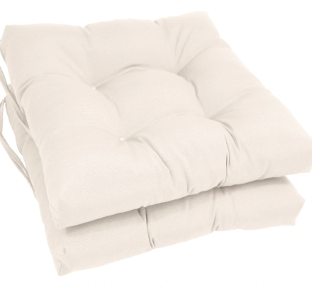 Square Indoor Chair Cushions White Set of 6