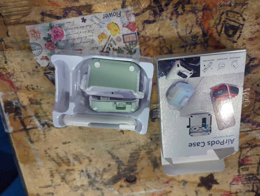 R-fun Compatible with AirPods 4th Gen Case, Full Drop Protection Auto Pop-Up Lid and Lock Design with Cleaner Kit and Keychain for AirPods 4 2024-White/Mint Green