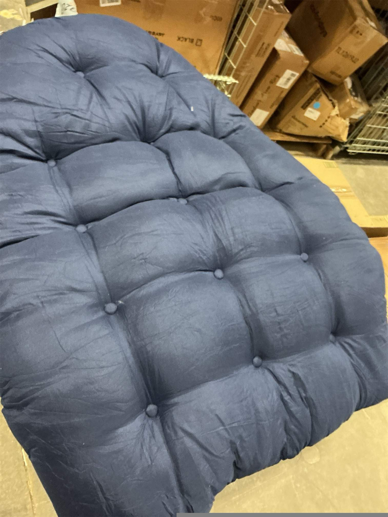 Egg Chair Cushion Replacement, Waterproof Outdoor Hanging Egg Swing Chair Cushions Pads, U-Shaped Thickened Cushions for Hanging Eggs Chair with Ties, 47x33x7 Inches (Blue)