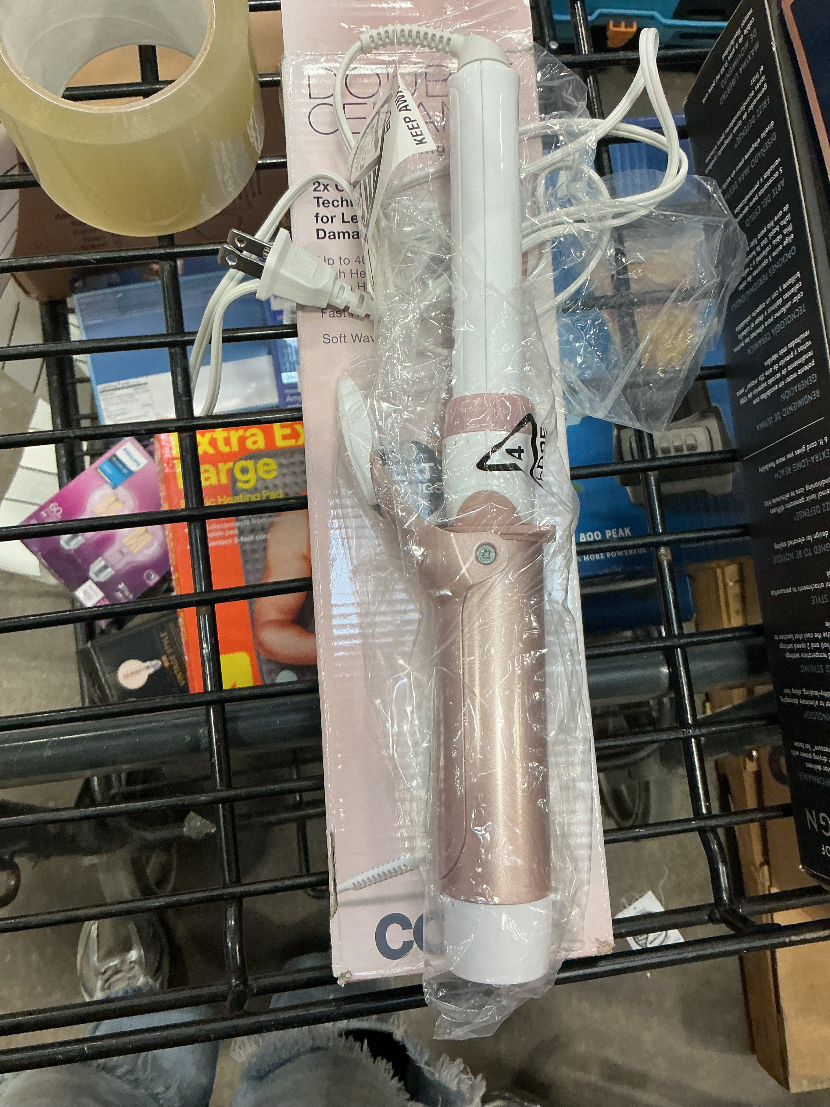 Conair Double Ceramic 1-1/2 Inch Curling Iron, 1.5-Inch Barrel Creates Soft Waves and Curls, Hair Curler for Use on Medium and Long Hair, White