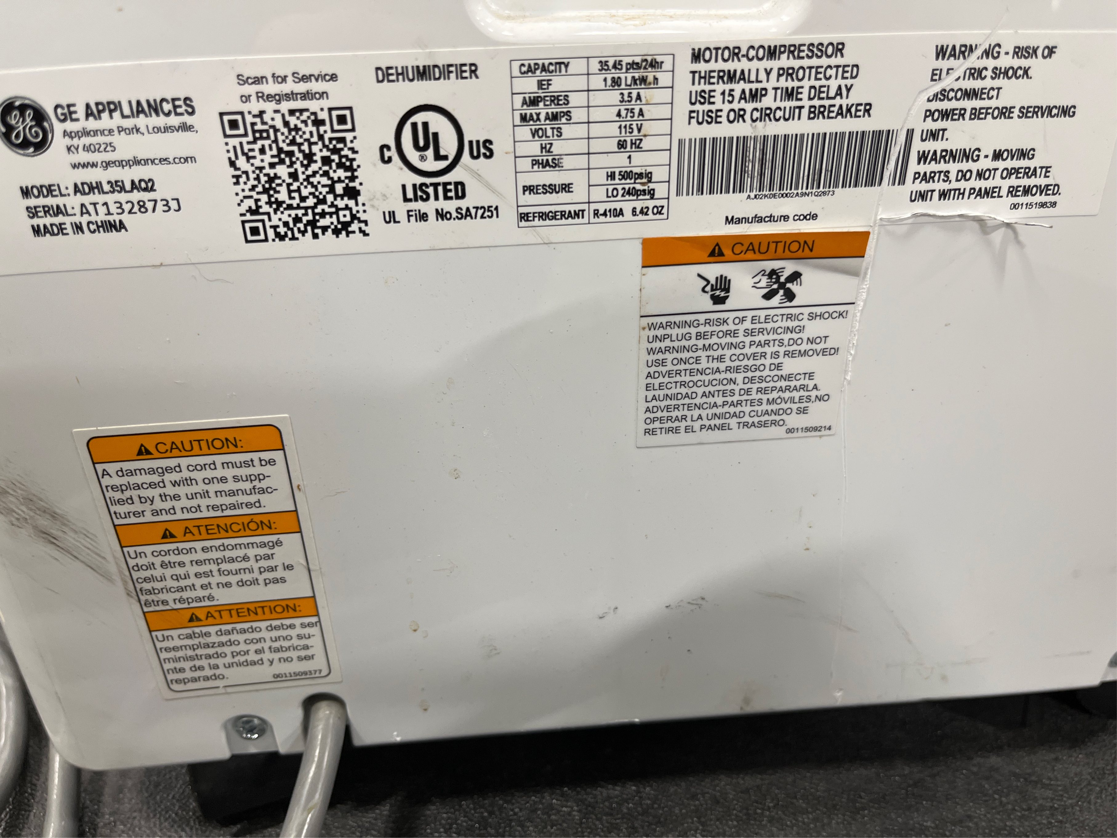 GE Energy Star Portable Dehumidifier,Perfect for Bedroom, Basement & Garage or Rooms, Ideal for High Humidity Areas, Complete with Empty Bucket Alarm & Clean Filter Alert