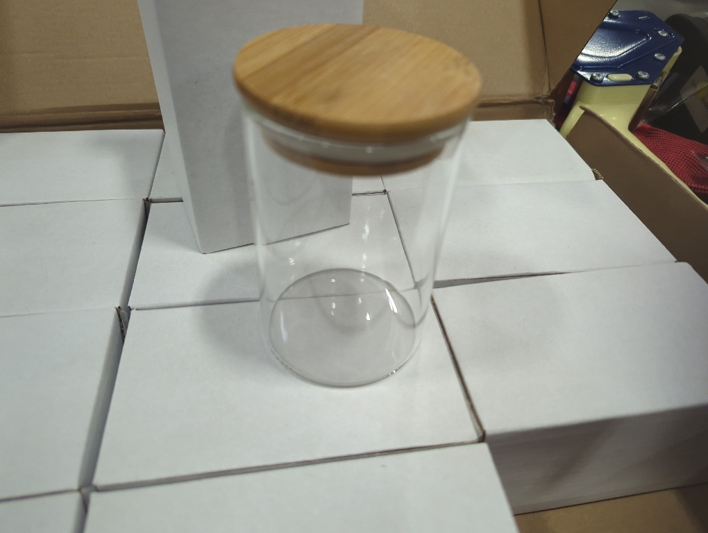 Set of 12 Glass Jars with Bamboo Lids 20 oz, 12 Pcs Stackable Kitchen Glass Pantry Storage Containers with Airtight Bamboo Lids for Rice, Candy, Sugar, Flour, Nuts, Cookie, Bean