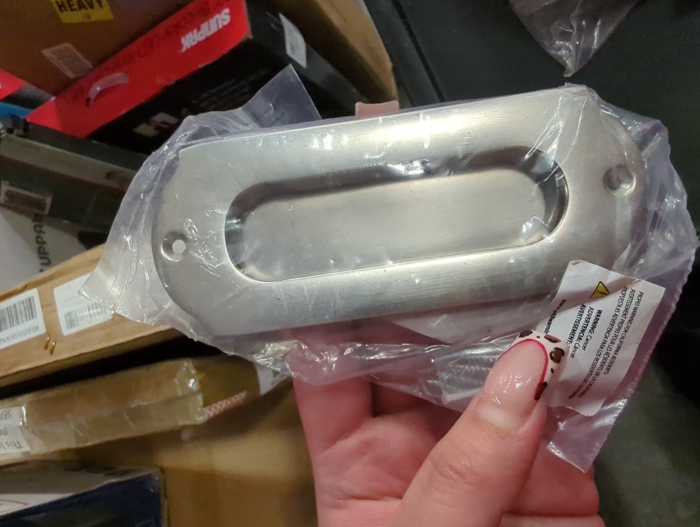 Evponk 2 Pcs Oval Sliding Door Pulls, Stainless Steel Recessed Flush Finger Pulls Hidden Concealed Pocket Door Pull Handle with Screws, 120 × 40 ×14mm