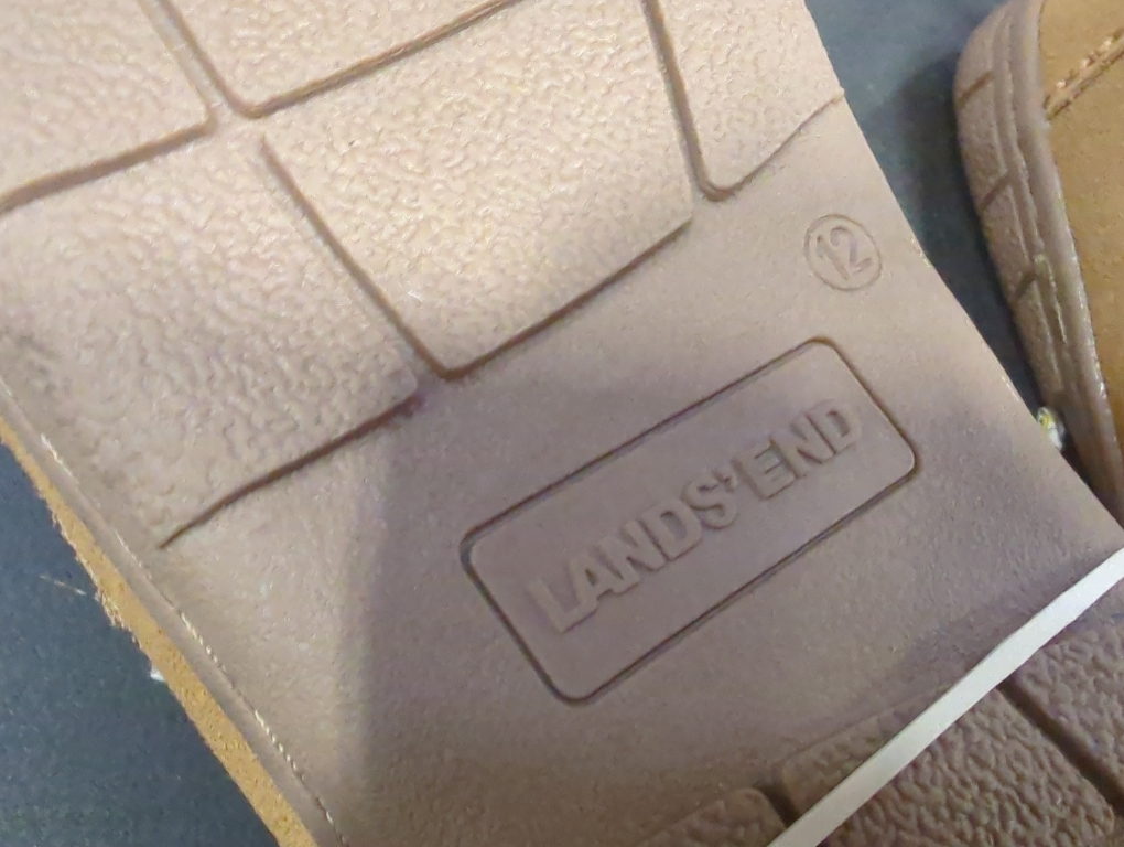 Size 12 Color brown  Genuine Suede furry slip on shoes