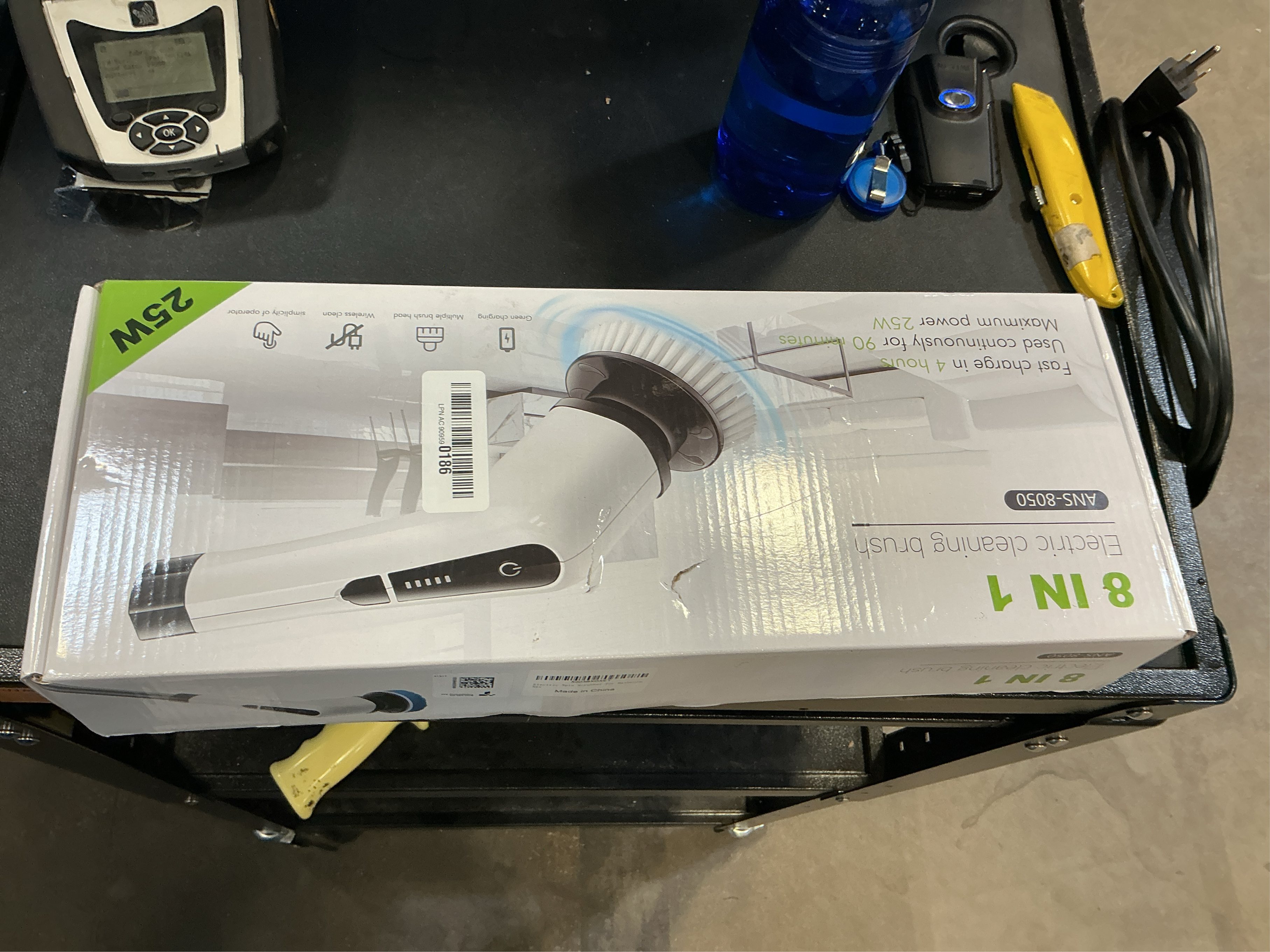 Electric Spin Scrubber, Cordless Cleaning Brush Scrubber for Home, 8 Replaceable Brush Heads-90Mins Work Time, 3 Adjustable Size, 2 Speeds for Bathroom Shower Bathtub Glass Car