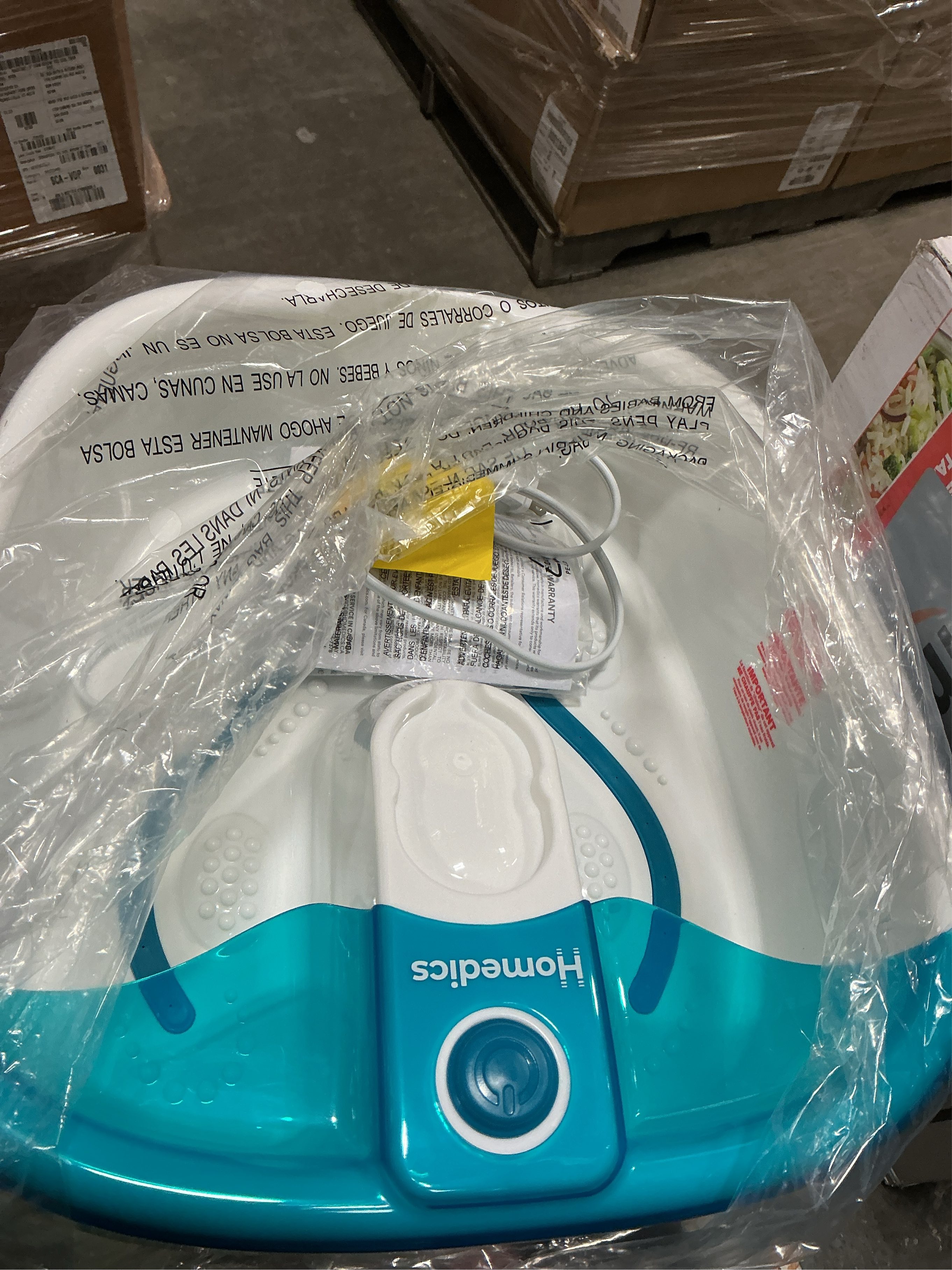 Homedics Bubble Mate Heated Foot Spa Bubble Foot Massager with Raised Massage nodes and Removable Pumice Stone