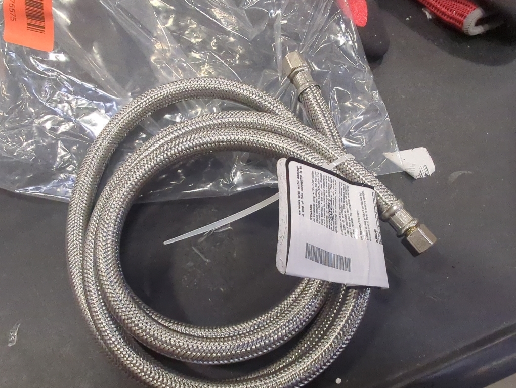 Certified Appliance Accessories Ice Maker Water Line, 5 Feet, PVC Core with Premium Braided Stainless Steel, Silver