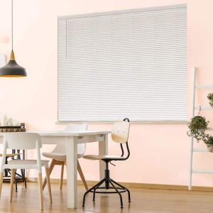 White Cordless Room Darkening Vinyl Mini Blinds with 1 in. Slats-39 in. W x 48 in. L (Actual Size 38.5 in. W x 48 in. L)