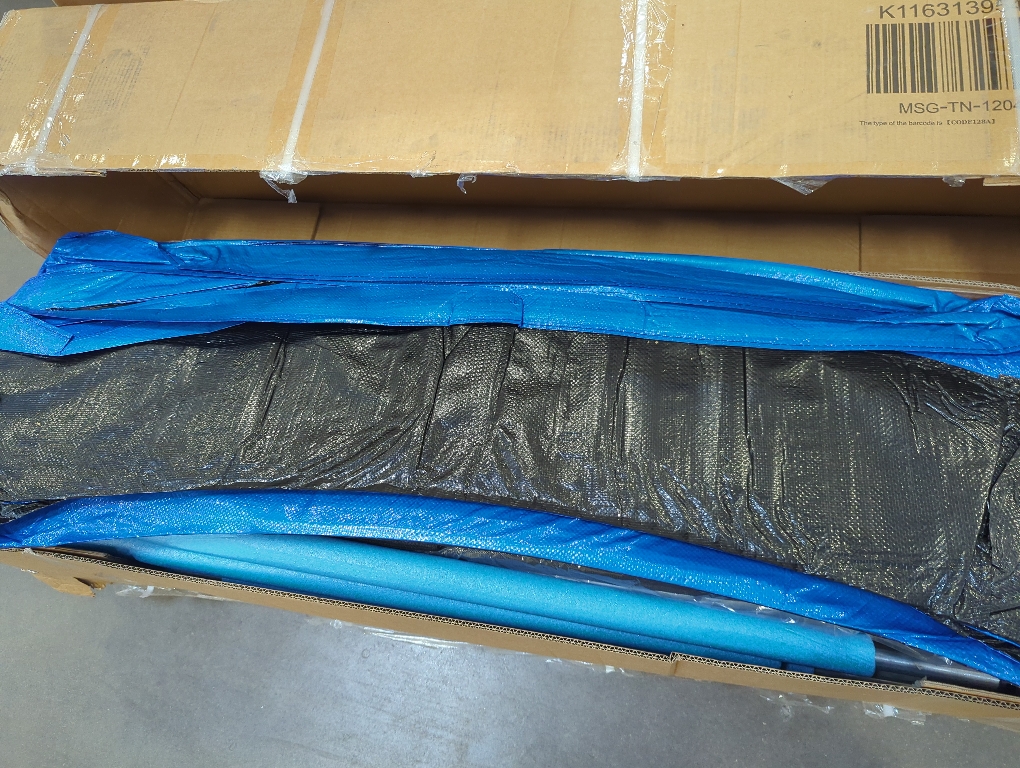 12ft Trampoline for Kids and Adults,Outdoor Trampoline with Enclosure,Basketball Hoop and Ladder,Upright-Poled Backyard Trampoline with Total Loading 1320Lbs,Birthday Gifts,Blue