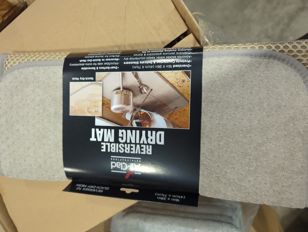 All-Clad Premium Reversible Dish Drying Mat for Kitchen: 16 x 28 Ultra-Absorbent, Long-Lasting, No Condensation, and Oversized for Large Pots and Pans - 1 Pack, Titanium