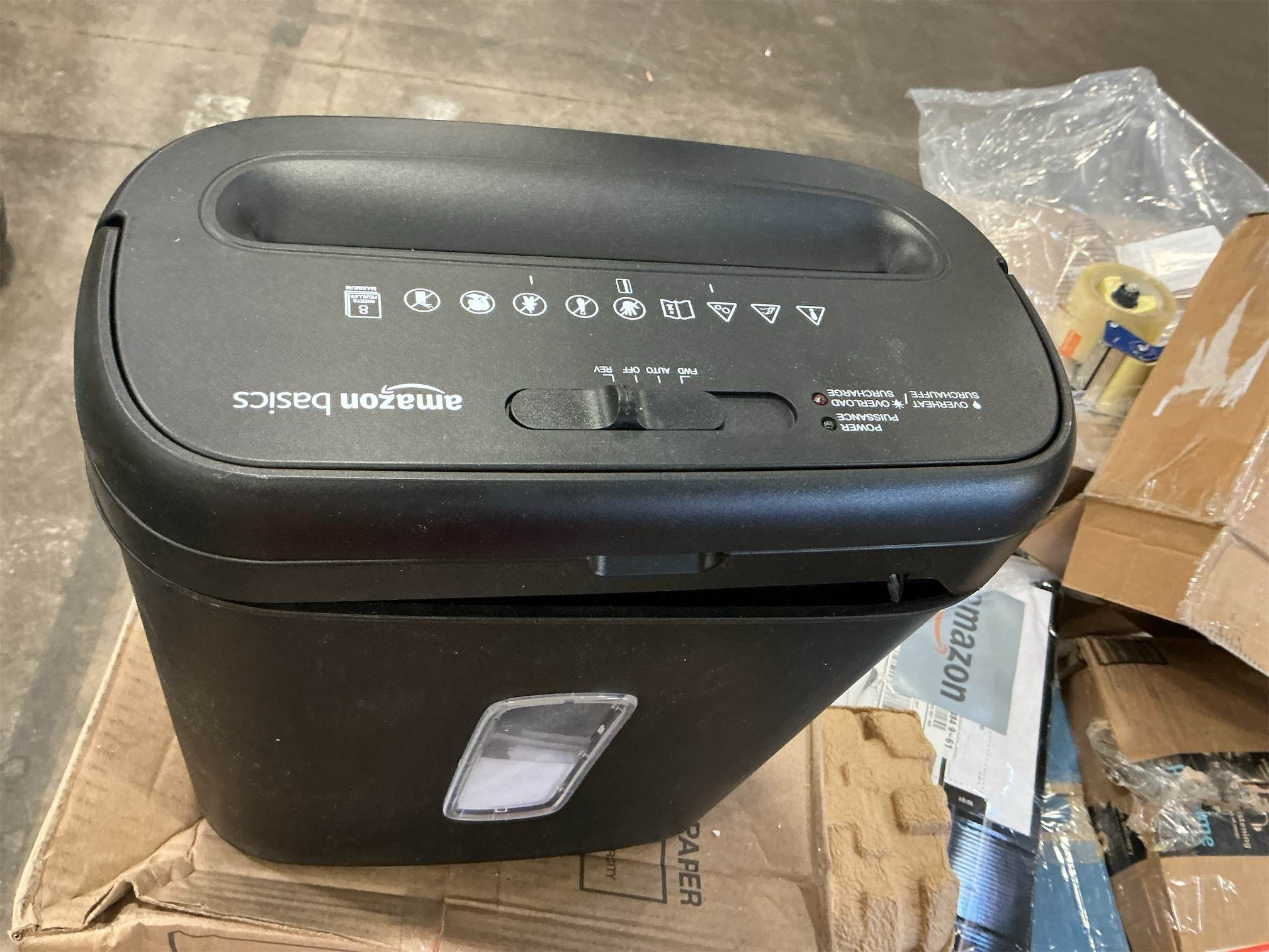 Amazon Basics 8-Sheet Cross Cut Paper Shredder and Credit Card Shredder - Black