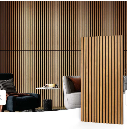 Art3d Acoustic Wall Paneling,Slat Wall Cladding Siding Board,4pcs - Teak