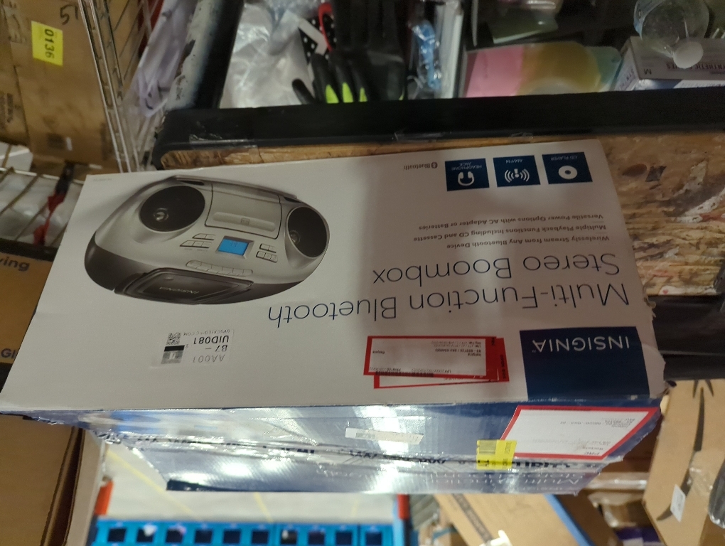 Insignia AM/FM Radio Portable CD Boombox with Bluetooth