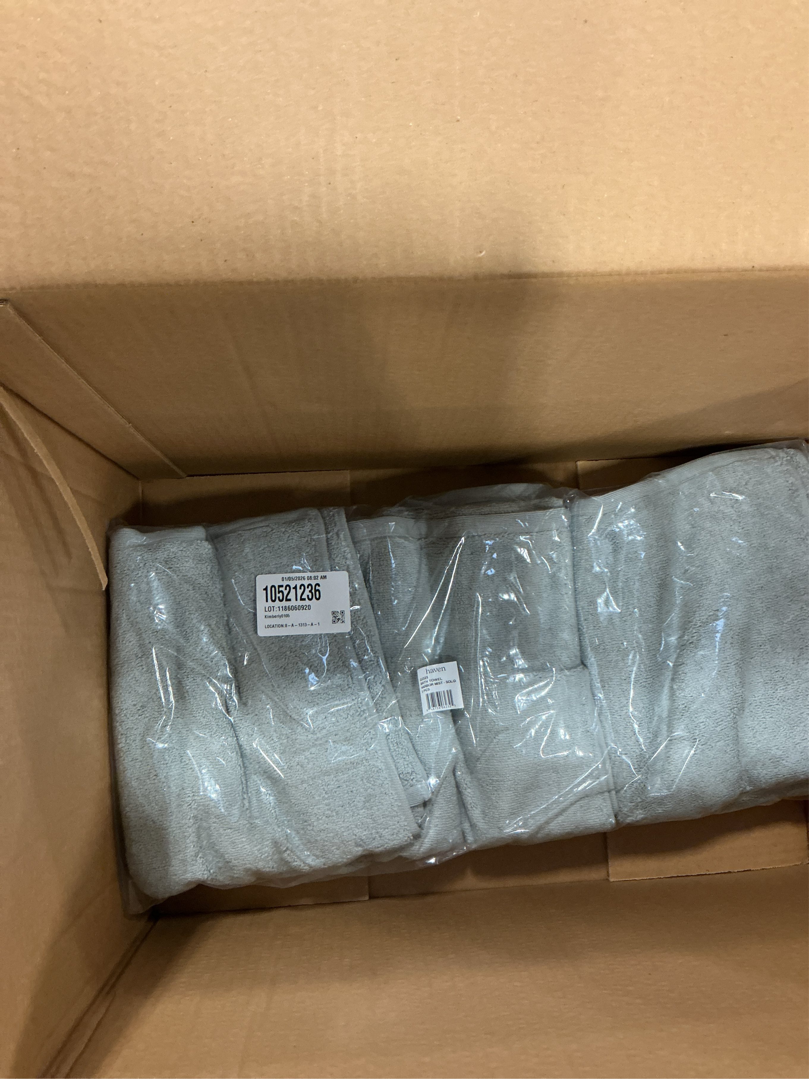 Haven Organic Cotton Terry Bath Towel in Harbor Mist Grey