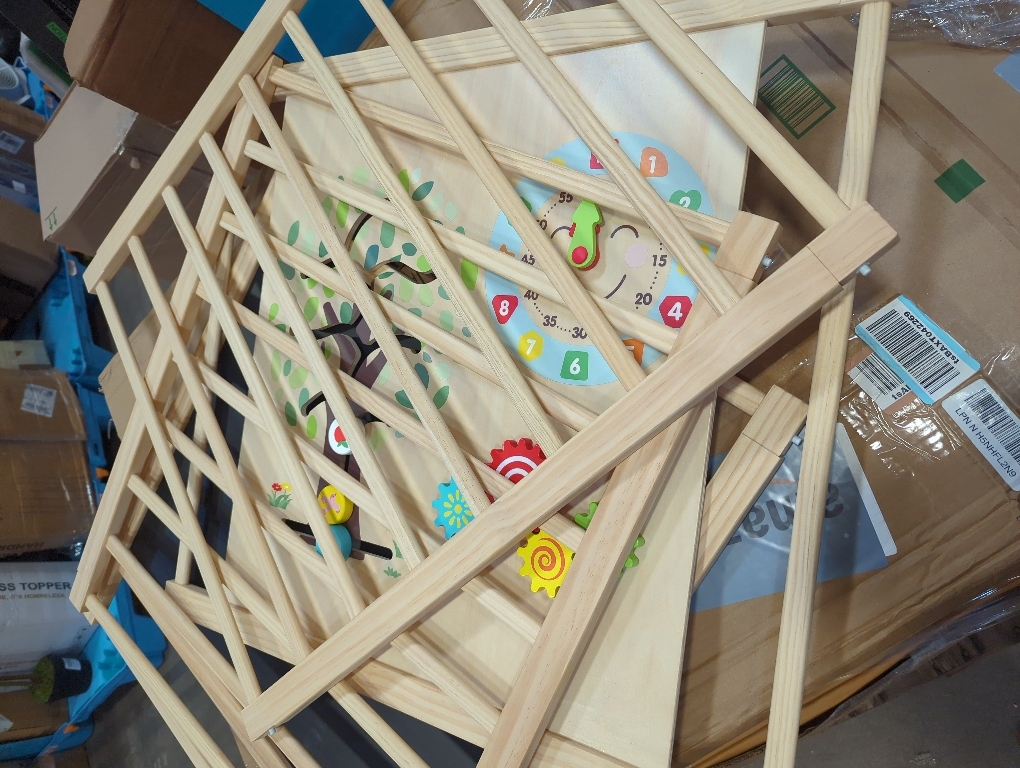 Wooden Playpen Extra Large for Toddlers and Babies - Under The Sea Theme Toy Design - (8/10) Wood Panels - Foldable and Adjustable Baby playpen - Extra Large Baby playpen (8-Panels)