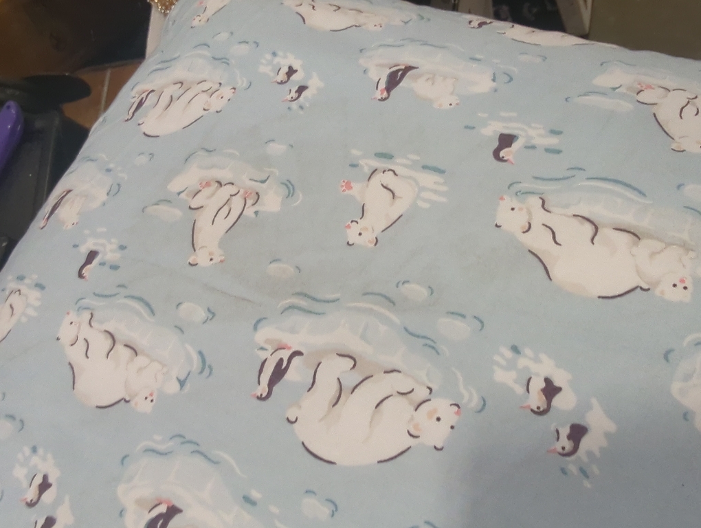 24 x 24 Pillow Polar Bear and Penguins Icy Wonderland