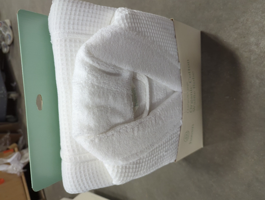 Haven Waffle Large/X-Large Organic Cotton Robe in White
