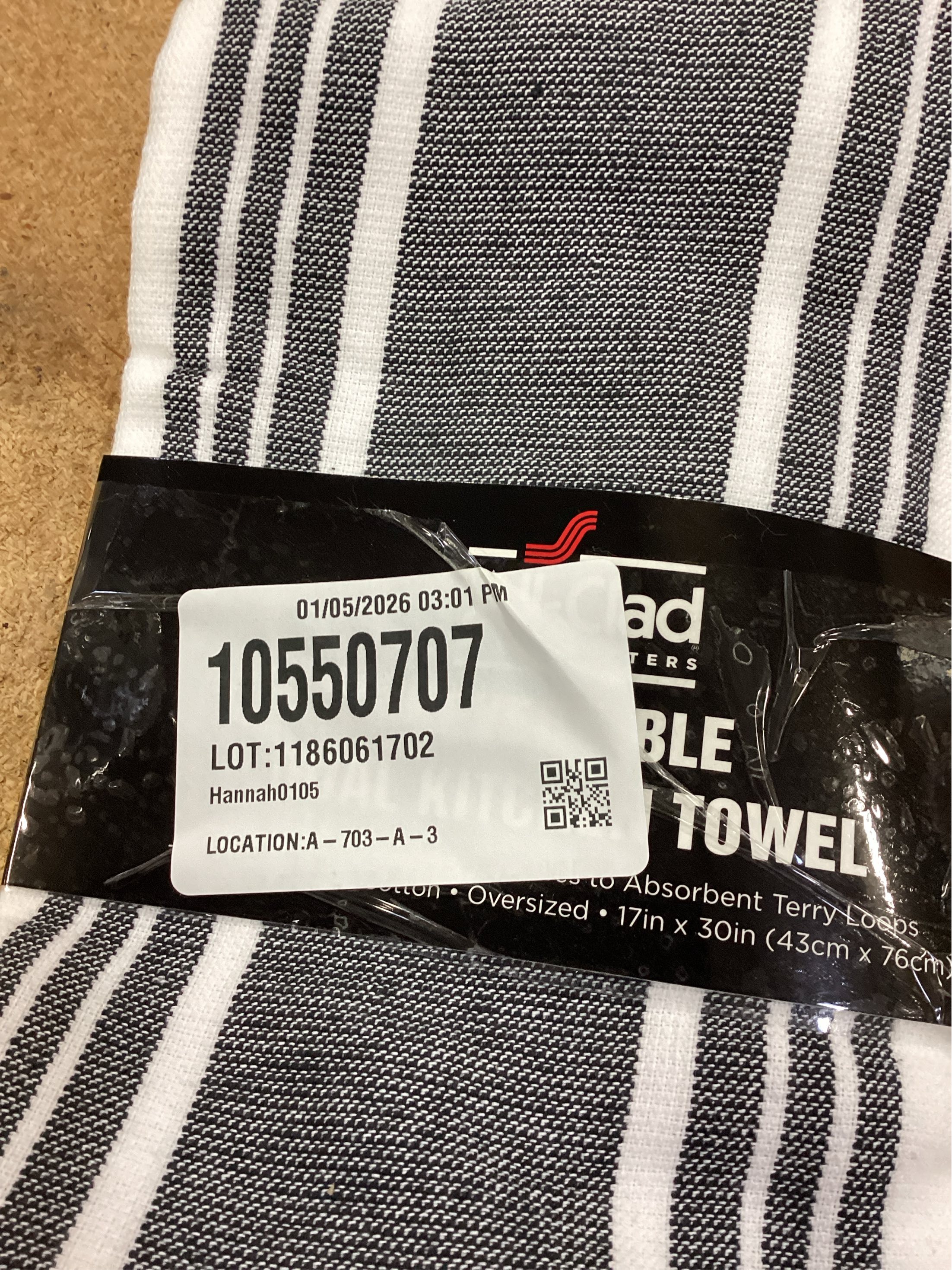 All-Clad Striped Dual Kitchen Towel in Black