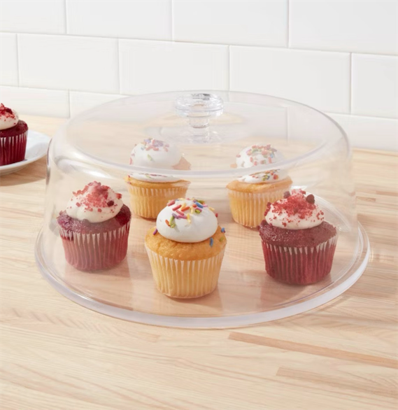 Wilton Ultra Bake Professional 12 x 16 Nonstick Large Baking Pan & 12 Plastic Cake Tray with Lid - Room Essentials™: BPA-Free Round Dessert & Bakery Tray, Dishwasher-Safe, Clear ( has an imperfection on plastic tray)