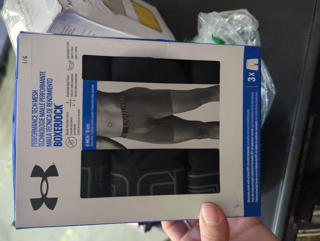 Size L 3 PCS Under Armour Men's Multi-Pack Standard Tech 6 Inseam Boxer Brief