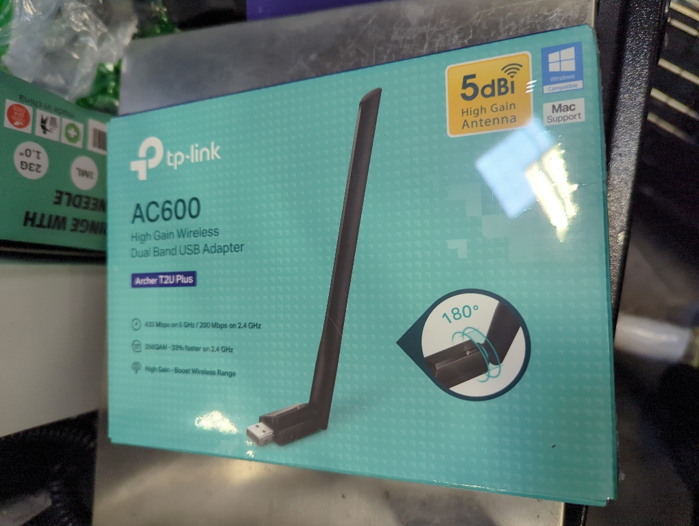 Black TP LINK AC600 High Gain Wireless Dual Band USB Adapter