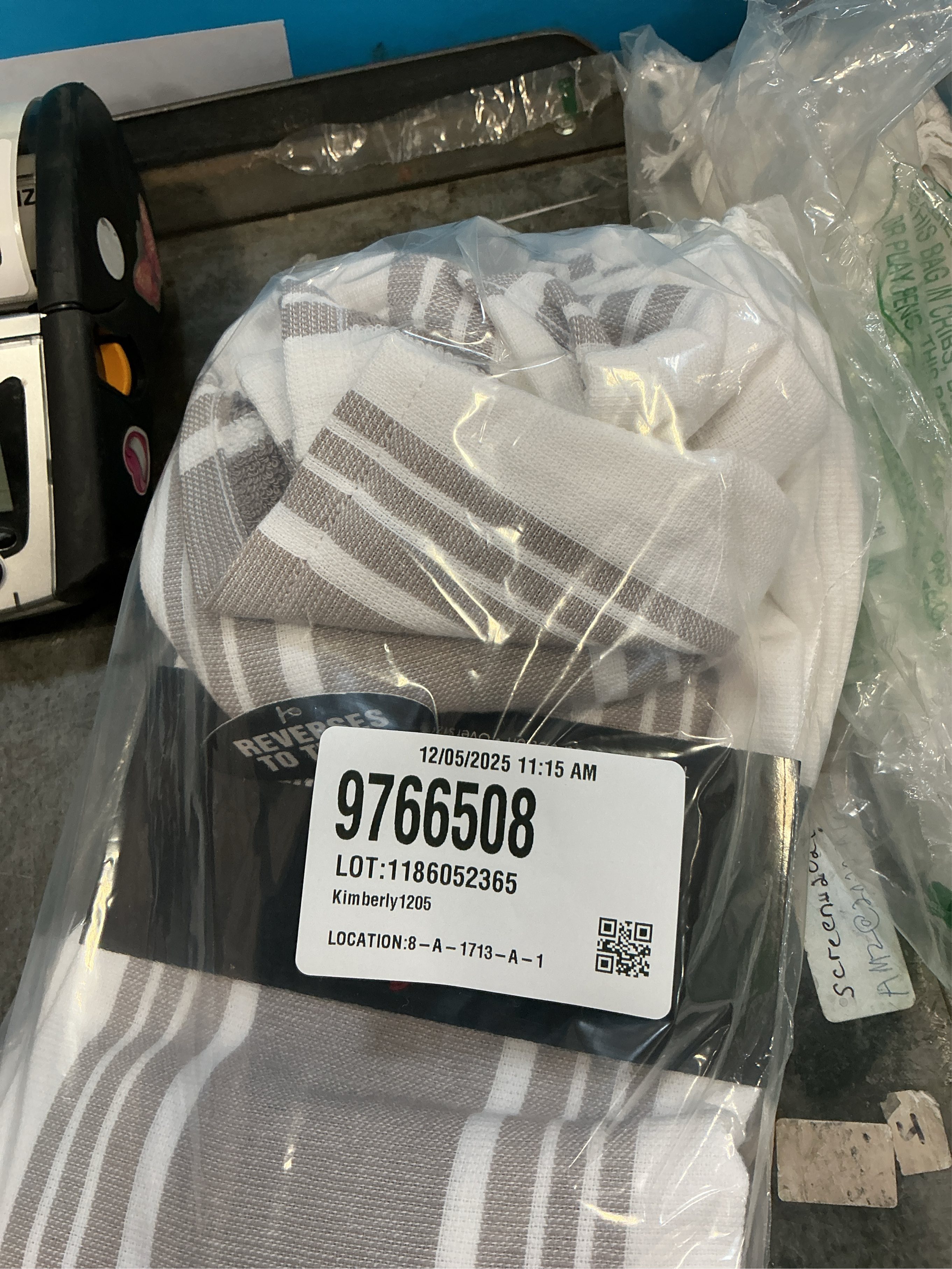 All-Clad Striped Dual Kitchen Towel in Titanium