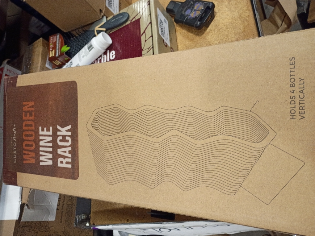 Gusto Nostro Wood Wine Rack, 7 Bottle, 2 Tier Wooden Countertop Free Standing Shelf - Bottle Holder Stand for Home Bar Tabletop, Cabinet Inserts, Kitchen, Wine Cellar Storage (Acacia)