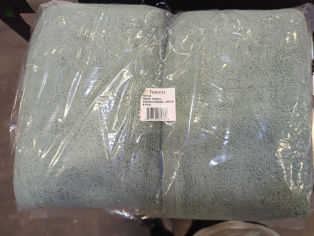 Haven Organic 6pc Cotton Terry Hand Towel in Chionis Green