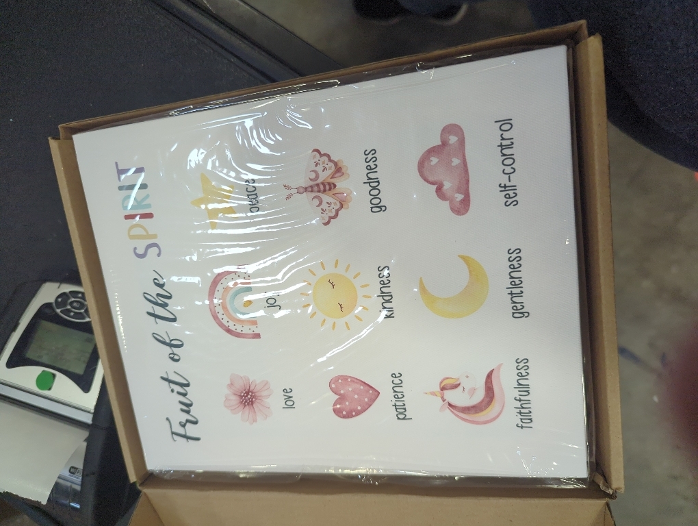 HOURIA Kids Bible Verses Wall Decor,Inspirational Christian Wall Art,Set Of 6 (8’’X10’’) Rainbow Scripture Canvas Wall Art For Nursery Bedroom Classroom Sunday School Decor,Christian Gifts For kids