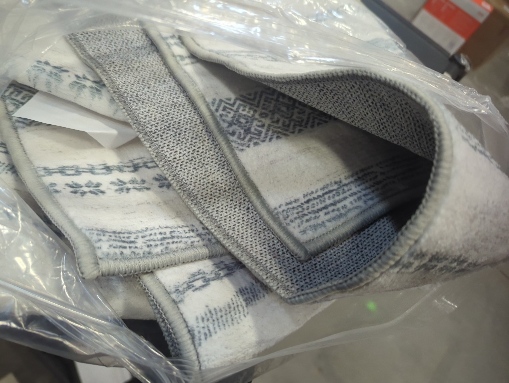 Size medium Color White and Grey Area Rugs for Living Room Washable