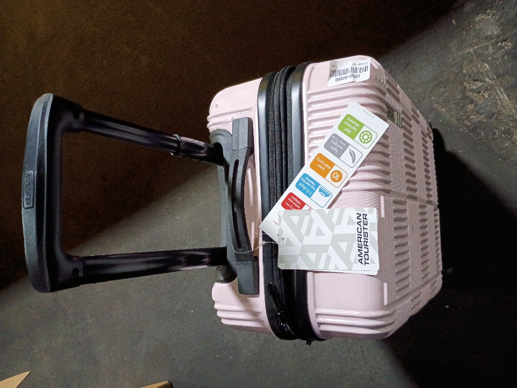 American Tourister NXT Checkered Hardside Carry On Spinner Suitcase - Pink