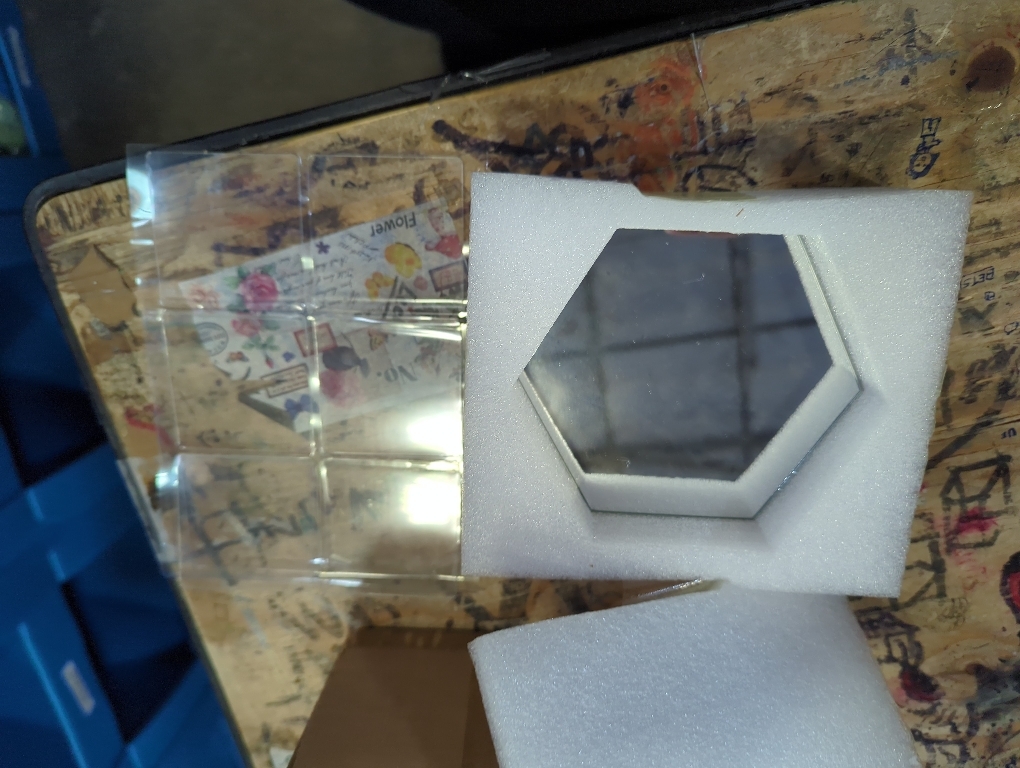 Set of 10 Acrylic Mirror Jewelry Coasters,Store Display for Jewelry, Hexagon,Mirrored Acrylic Hexagon Wedding Name Place Setting (Silver Mirror, 4'')