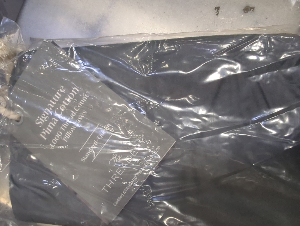 Threadery Signature Pima Cotton 1000 Thread Count Pillowcases Standard/Queen Dark Grey