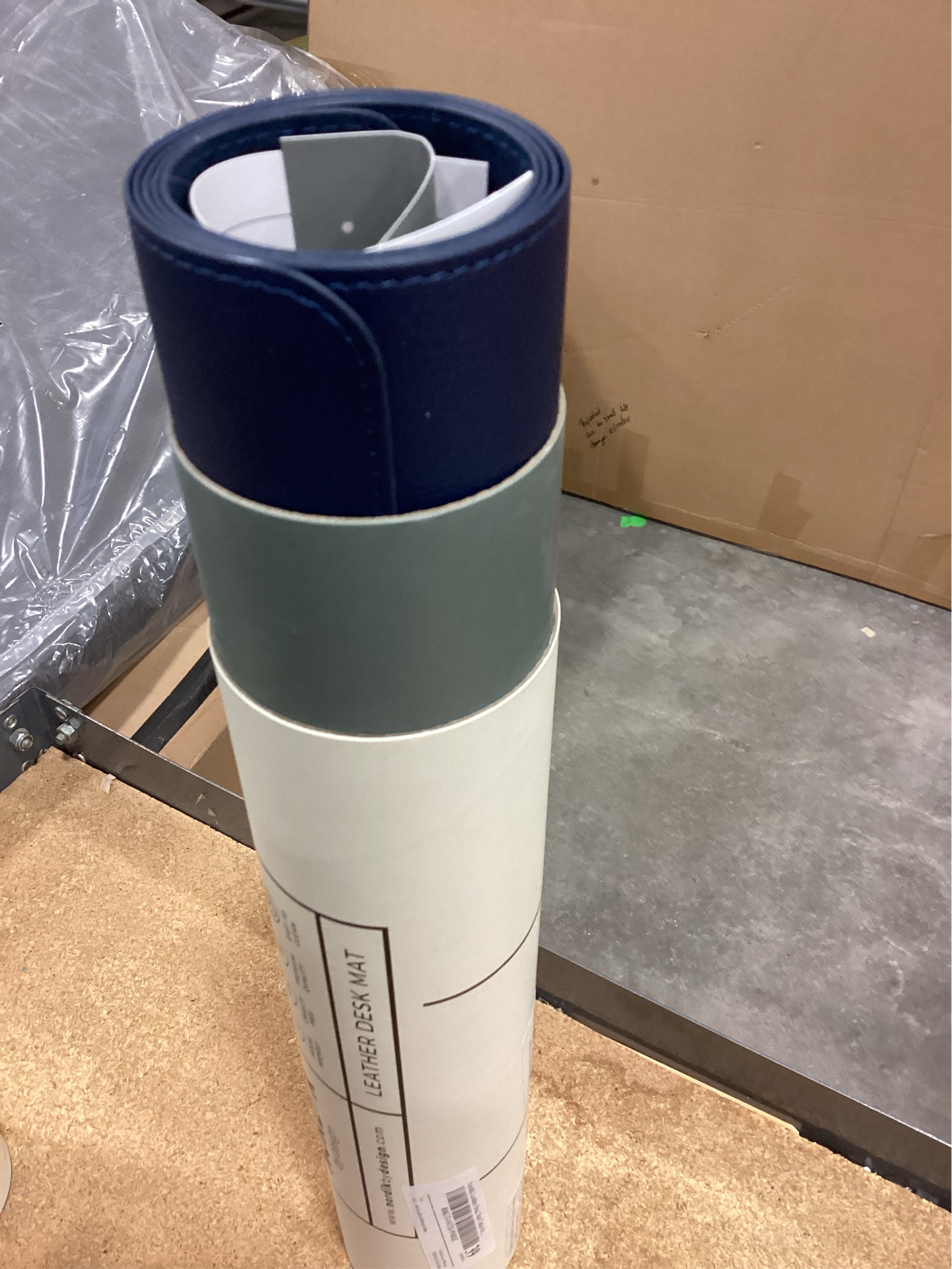 Nordik Leather Desk Mat Cable Organizer (Midnight Blue 35 x 17 inch) Premium Extended Mouse Mat for Home Office Accessories - Felt Vegan Large Leather Desk Pad Protector & Desk Blotter Pads Decor