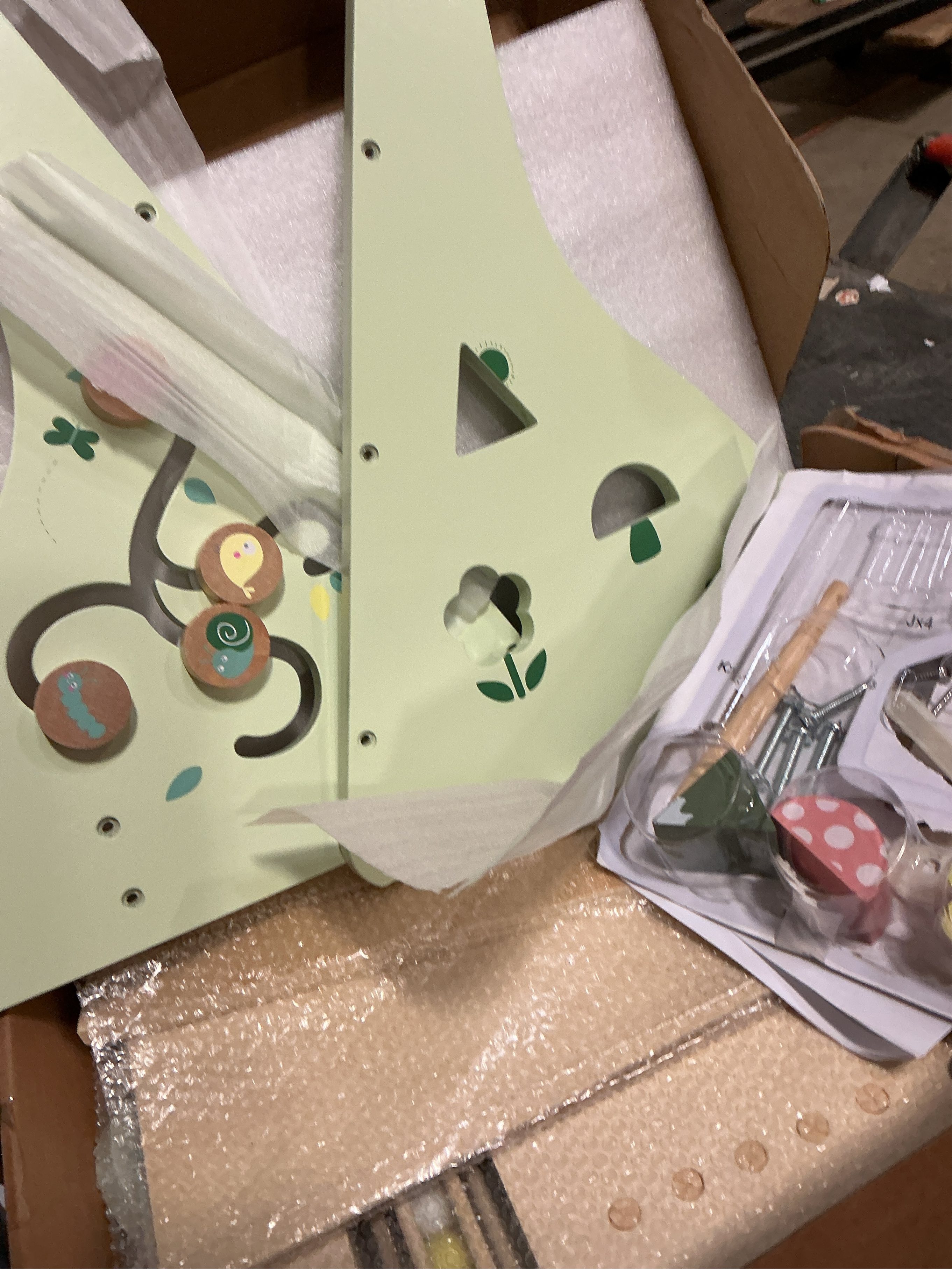 Beright Wooden Baby Walker Push and Pull Learning Activity Walker Kids’ Activity Toy Multiple Activities Center Develops Motor Skills & Stimulates Creativity(Green)