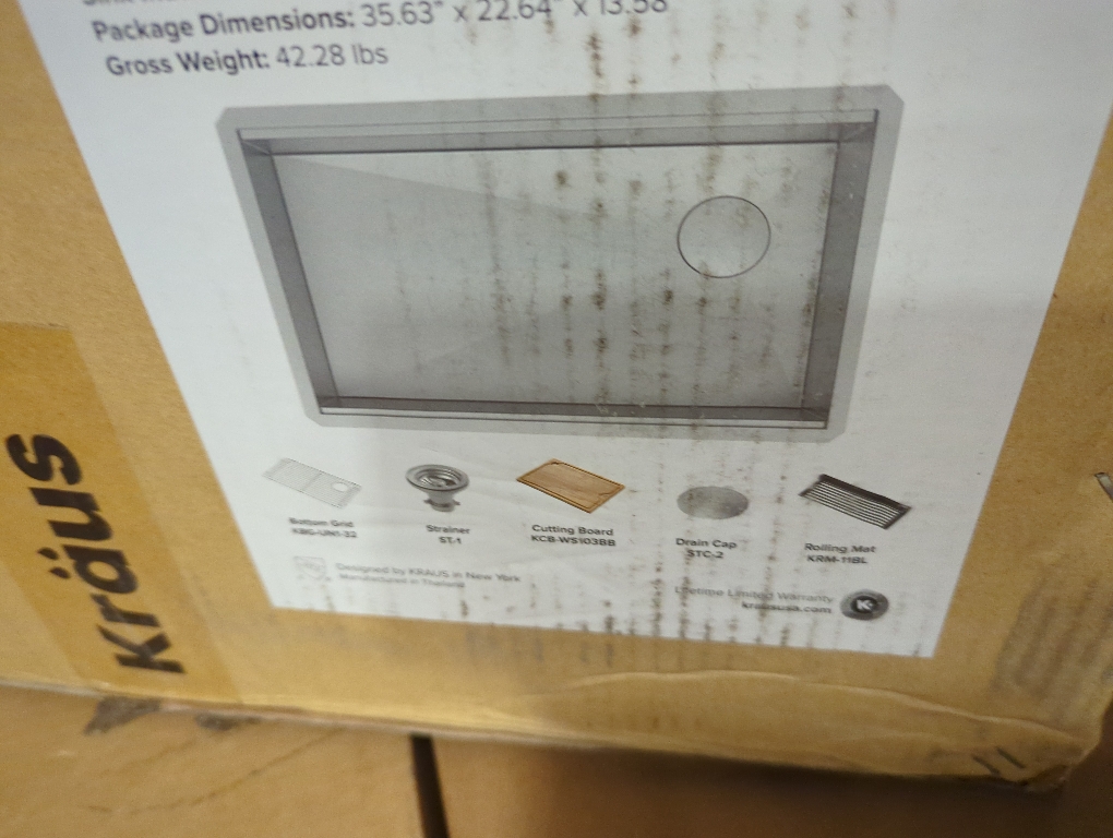 KRAUS Kore 32-Inch Undermount Workstation 16 Gauge Single Bowl Stainless Steel Kitchen Sink with Accessories, KWU110-32