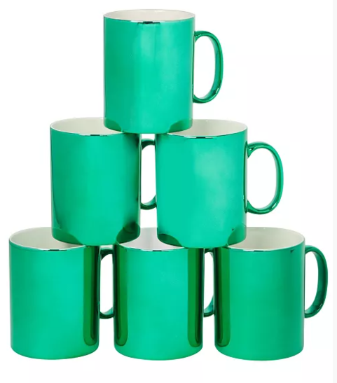 InternationalHoliday Lights Green 16 oz Mugs Set of 6