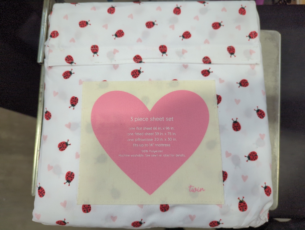 Oh Cupid Twin 3pc Sheet Set Ladybug Pattern