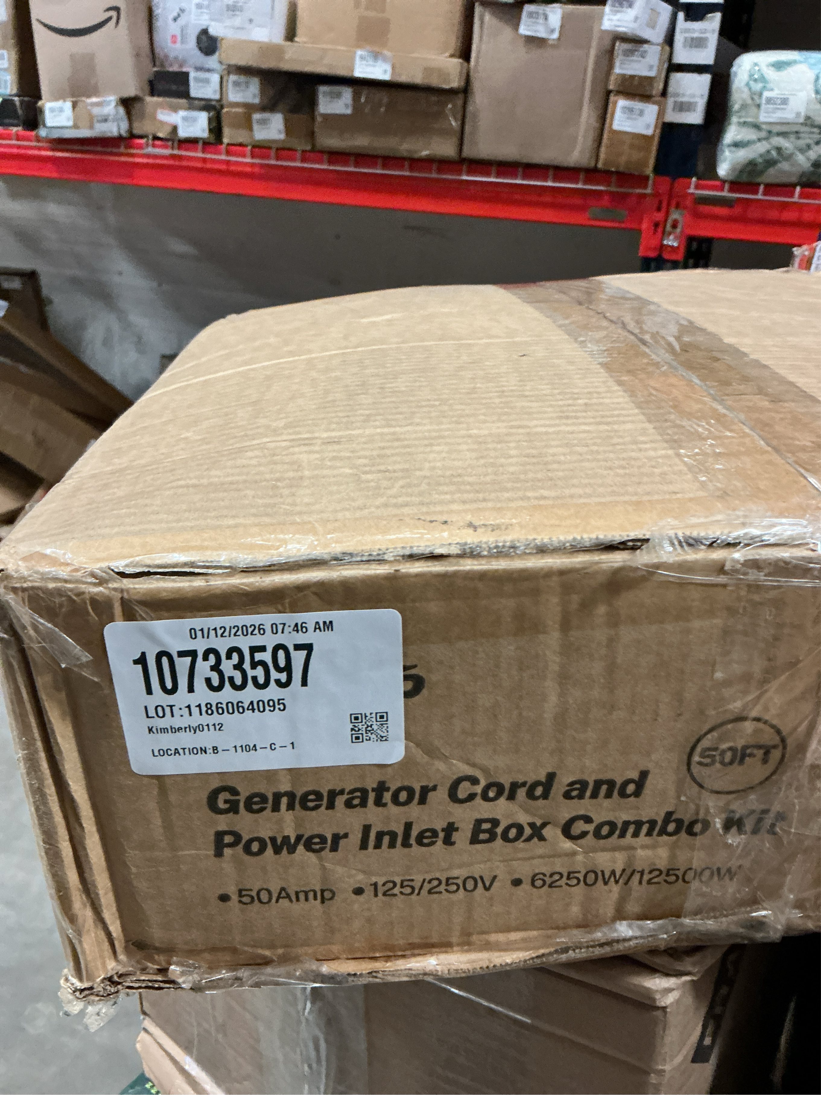 COOLTOP 50 Amp Generator Cord and Power Inlet Box Kit, 50FT Extension Cable STW 6/3 8/1 AWG Generator Cord 125/250V NEMA 14-50P to SS2-50R Pre-Drilled Inlet Box Waterproof Combo Kit, ETL Listed